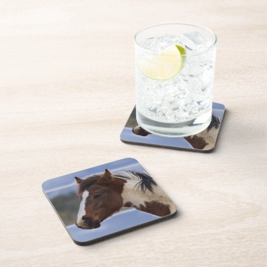 Dreifarbiges Pferd Getränkeuntersetzer (Rechte Seite)