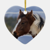 Dreifarbiges Pferd Keramikornament (Vorne)