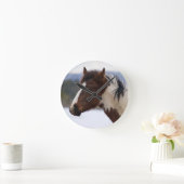 Dreifarbiges Pferd Runde Wanduhr (Zuhause)