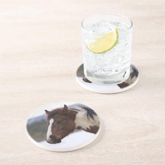 Dreifarbiges Pferd Untersetzer (Seite)