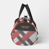Dreifarbiges Webmuster rot braun retro Duffle Bag (Rechts)
