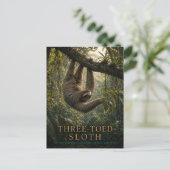 Dreifingerfaultier Regenwald TIERE Postkarte (Stehend Vorderseite)