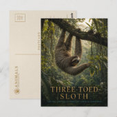 Dreifingerfaultier Regenwald TIERE Postkarte (Vorne/Hinten)