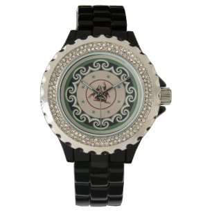 Dreihasenmotiv gekoppelt mit ineinandergreifender armbanduhr