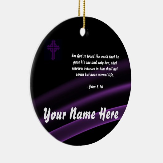 Dreiheits-Querverzierungs-John-3:16 Keramik Ornament (Rechts)