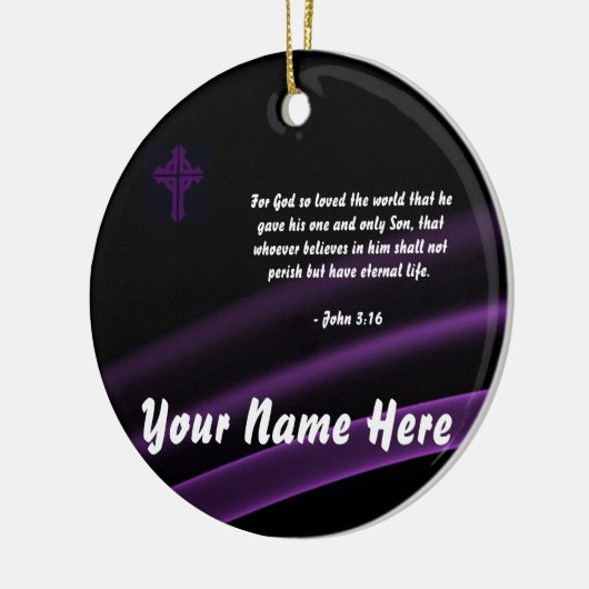 Dreiheits-Querverzierungs-John-3:16 Keramik Ornament (Links)