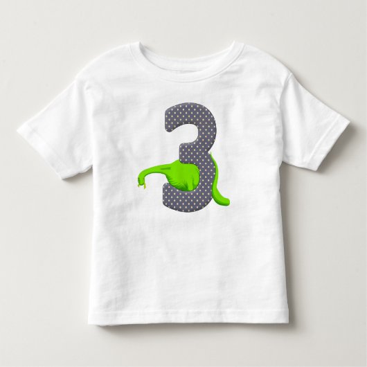 Dreijährige grüne Dinosaurier 2 Kleinkind T-shirt (Vorderseite)