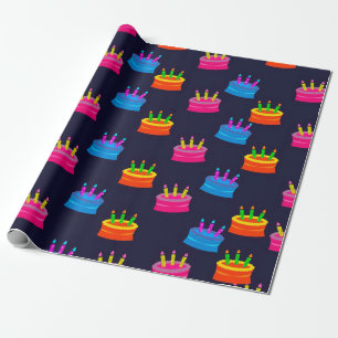 Dreijähriger bunter Kindergeburtstag Geschenkpapier