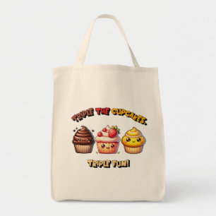 Dreimal die Cupcakes, Triple Fun! Tragetasche