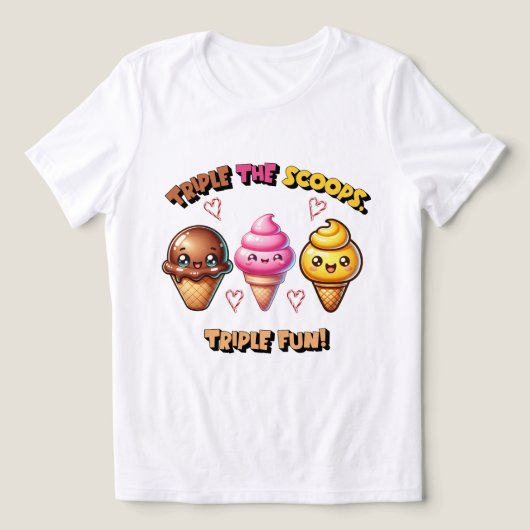 Dreimal die Scoops, Triple Fun! Tri-Blend Shirt (Design Vorderseite)
