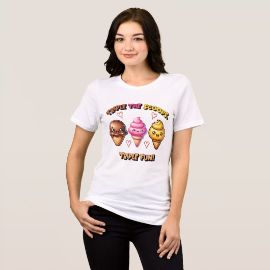 Dreimal die Scoops, Triple Fun! Tri-Blend Shirt (Vorderseite voll)