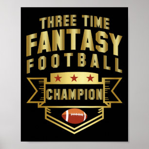 Dreimal Fantasy Football Champion Champ 3 Mal Poster