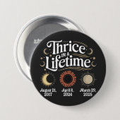 Dreimal im Leben 2025 Solar Eclipse Astronomie Button (Vorne & Hinten)