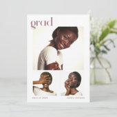 Dreimal rosa Party für Fotocollage Einladung (Stehend Vorderseite)