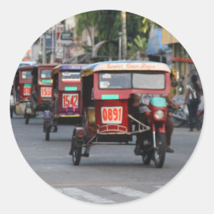 dreimal runder aufkleber