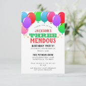 DREImendous 3. Geburtstag Ballon Banner Rot Einladung (Stehend Vorderseite)