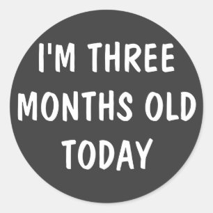 Dreimonatiges altes Baby Runder Aufkleber