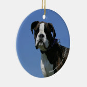 Dreimonatiges Baby Boxer-Welpe Keramikornament (Rechts)