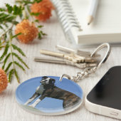 Dreimonatiges Baby Boxer-Welpe Schlüsselanhänger (Vorderseite rechts)