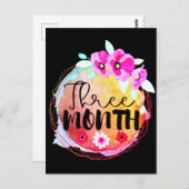 Dreimonatiges Baby-Meilenstein-Etikett Postkarte (Vorne/Hinten)