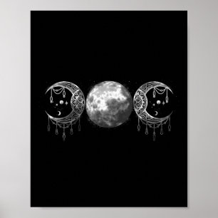 Dreimondgoddess Feministin Pagan Hexe Halloween Poster