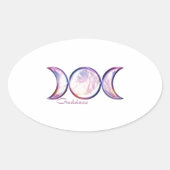 Dreimondgöttin irisierende Perle Ovaler Aufkleber (Vorderseite)