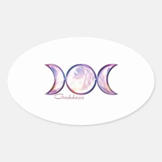 Dreimondgöttin irisierende Perle Ovaler Aufkleber (Vorderseite)