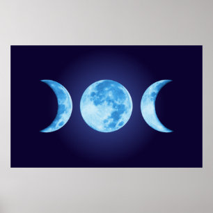 Dreiphasenmond-Plakat Poster