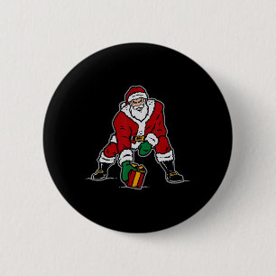 Dreipunkt-Stand-Santa-Weihnachten-Football-Fan Button