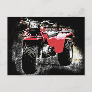 Dreirad-ATC-Rot-Trike-Motorrad Postkarte
