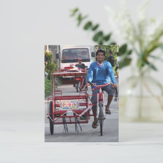 Dreirad Postkarte (Stehend Vorderseite)