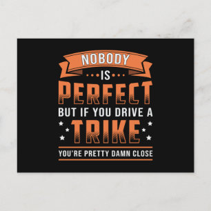 Dreirad Triker Niemand ist perfekt Vintage Retro Postkarte