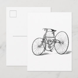Dreirad Zeichnung Postkarte