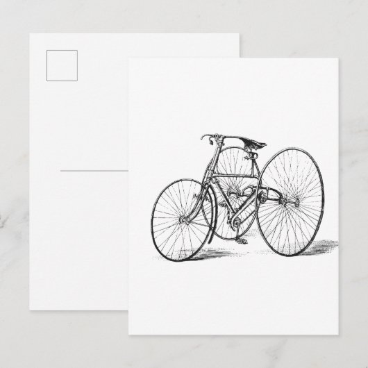 Dreirad Zeichnung Postkarte (Vorne/Hinten)