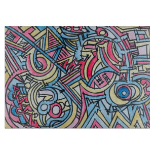 Dreiring-Zirkus-Moderne geometrische Kunst Schneidebrett