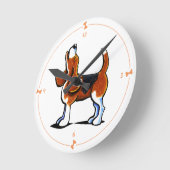 Dreisfarben-Beagle-Bucht Runde Wanduhr (Winkel)