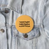 Dreisprachige Sprach "Ich spreche" Pins Button (Beispiel)