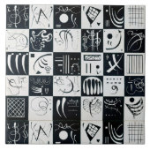 Dreißig, biomorphe Abstraktion - Kandinsky Fliese (Vorderseite)