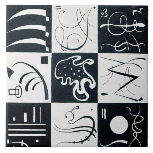 Dreißig, biomorphe Abstraktion - Kandinsky Fliese (Vorderseite)