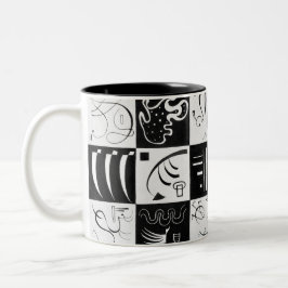 Dreißig, biomorphe Abstraktion - Kandinsky Zweifarbige Tasse