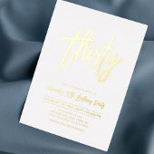 dreißig | Chic Foil Script 30. Geburtstag Party Folieneinladung