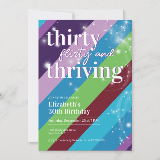 Dreißig, Flirty & Thriving 13 und wird 30 Einladung (Vorderseite)
