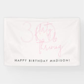 Dreißig, Kokett florierende Moderne Rosa 30. Gebur Banner (Horizontal)