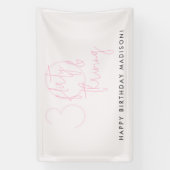 Dreißig, Kokett florierende Moderne Rosa 30. Gebur Banner (Vertikal)