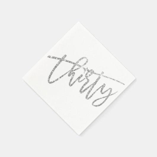 Dreißig moderne Drehbuch Silber Glitzer 30. Party Serviette (Ecke)