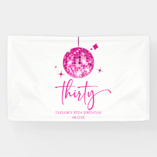 Dreißig Pink Disco Ball 30. Geburtstagsfeier Banner
