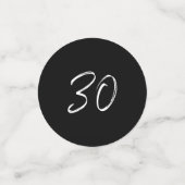 dreißig | Schwarz & Weiß Modernes 30. Geburtstags- Konfetti (Klein Vorderseite)