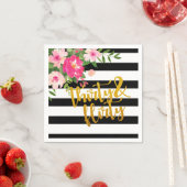 Dreißig und Kokett Napkin - Schwarz/Weiß Streifen Serviette (Beispiel)