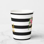 Dreißig- und Koketter Papiercup - Schwarz-Weiß-Str Pappbecher (Links)