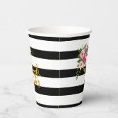 Dreißig- und Koketter Papiercup - Schwarz-Weiß-Str Pappbecher (Rechts)